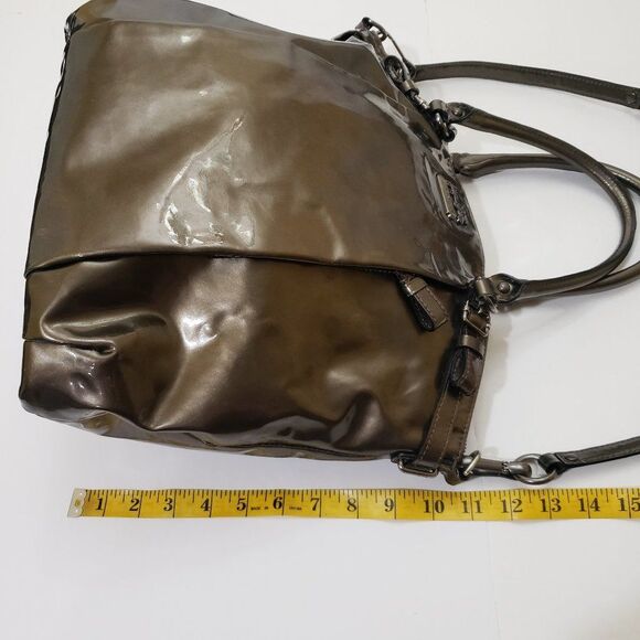 Coach 18627 Madison Pewter Patent Leather Lindsey - Picture 10 of 16